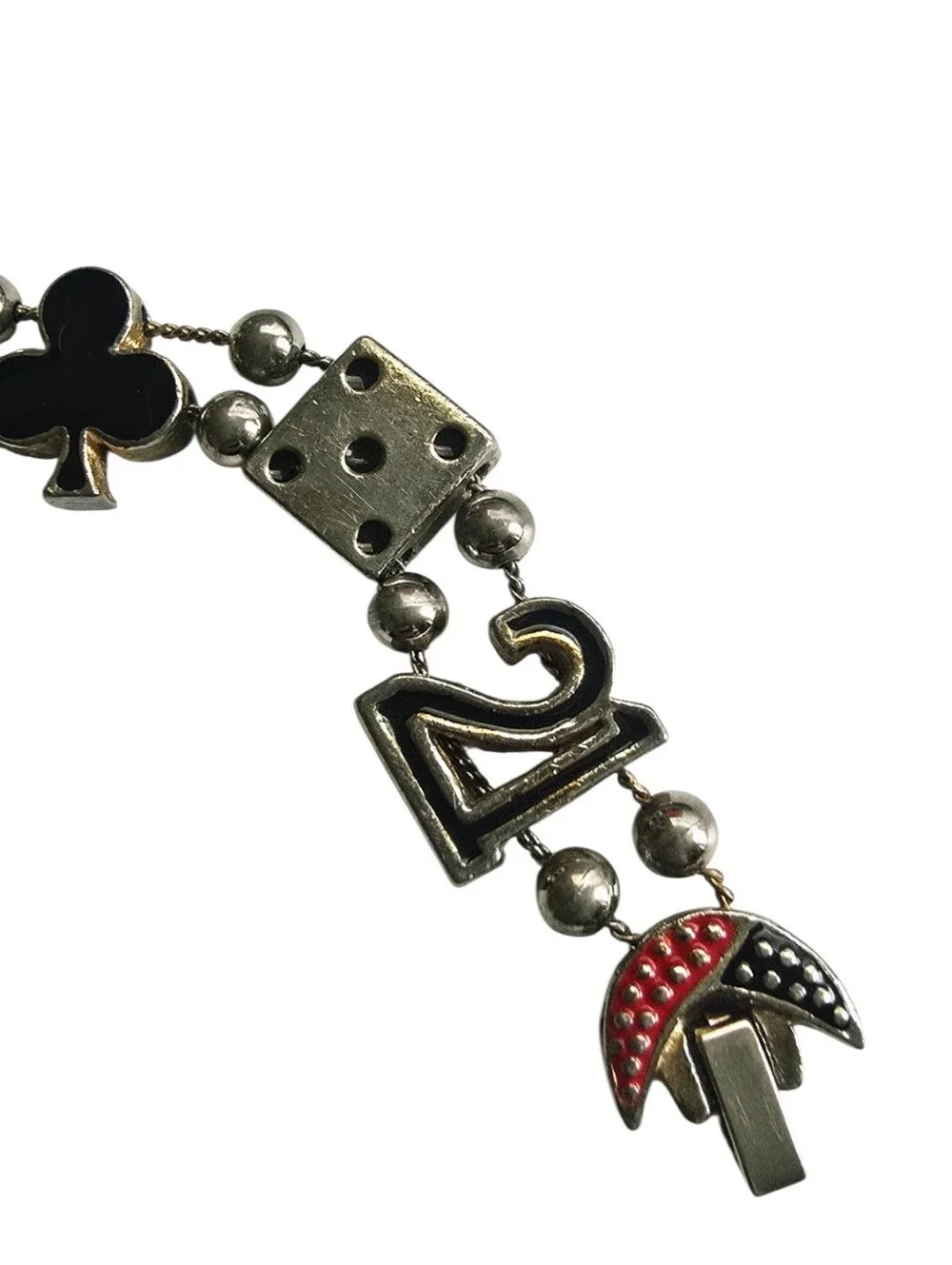 Vintage Style Casino Gambling Charm Bracelet Lot 21 Dice Card Suits Repair